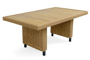 MOKKA BELLA стол прямоугольный с деревянной столешницей, соломенный MOKKA BELLA стол прямоугольный с деревянной столешницей, соломенный