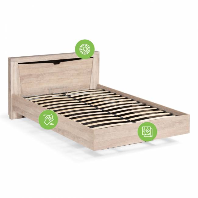 Кровать Магантия 160х200 с ПМ парящая дуб баррик