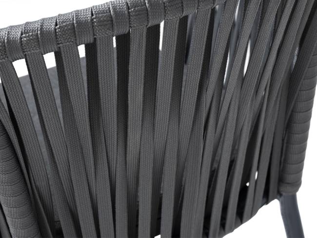 "Бордо" стул барный плетеный из роупа, каркас из стали темно-серый (RAL7024) муар, роуп серый 15мм, ткань темно-серая 027 "Бордо" стул барный плетеный из роупа, каркас из стали темно-серый (RAL7024) муар, роуп серый 15мм, ткань темно-серая 027