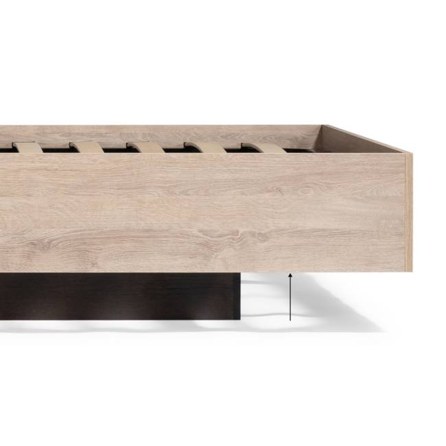 Кровать Магантия 140х200 сПМ парящая дуб баррик