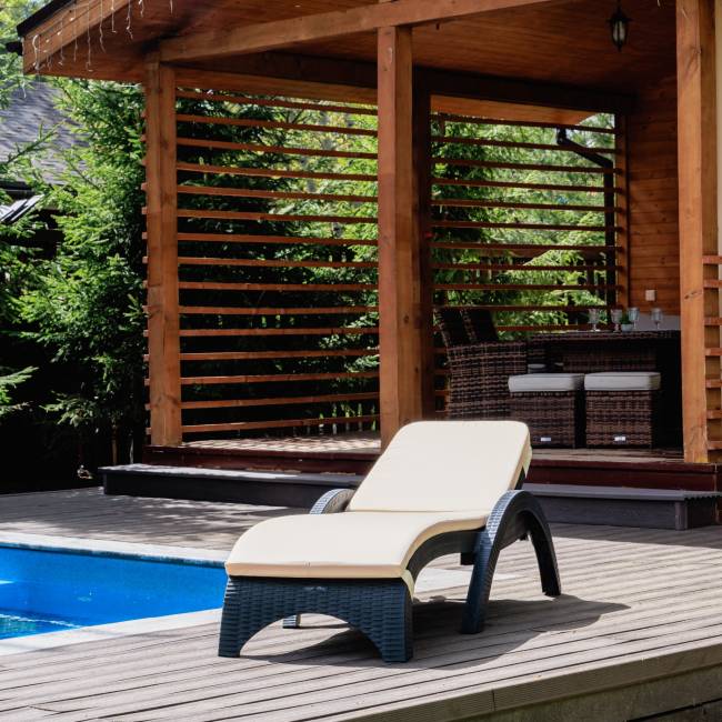 Пластиковый шезлонг Royal Family MARK антрацит (с матрасом) Пластиковый шезлонг Royal Family MARK антрацит (с матрасом)