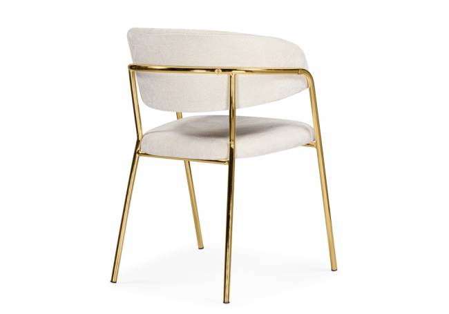 Kamelia белый / ткань золотые ножки