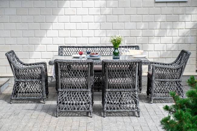 "Латте" плетеный стол из искусственного ротанга 160х90см, цвет графит "Латте" плетеный стол из искусственного ротанга 160х90см, цвет графит