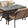 Обеденная группа GIZA XL (Гиза) коричневая из искусственного ротанга