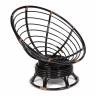 Кресло-качалка PAPASAN/ПАПАСАН w 23/01 B /с подушкой/ 115х78х104 см, Antique brown (античный черно-коричневый), флок Олива, 23 Antique brown (античный черно-коричневый)