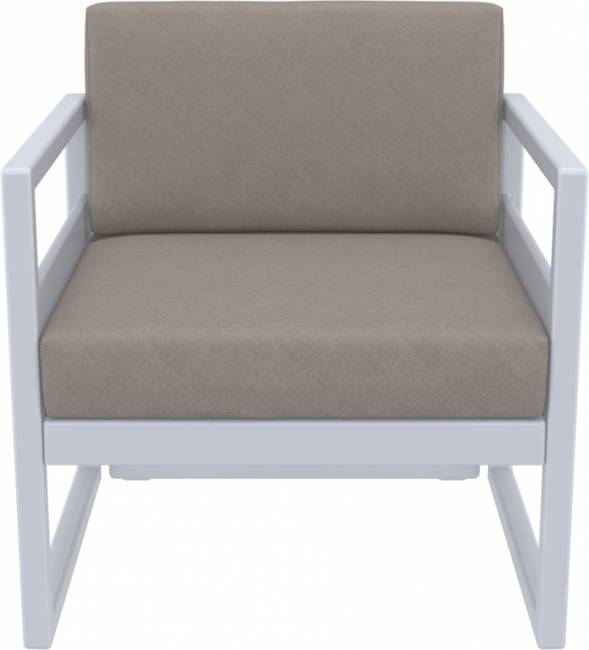 Комплект пластиковой мебели Mykonos XL серебристый, светло-коричневый Комплект пластиковой мебели Mykonos XL серебристый, светло-коричневый