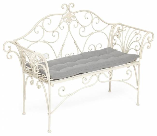 Скамья Secret de Maison BEAUJOLAIS + подушка (mod. PL08-8574) металл, 136х46х96см, белый антик (antique white) белый антик (antique white) металл