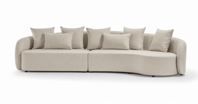 Диван модульный с подушками Cosy Modular конопляный 3600х1100х740 мм