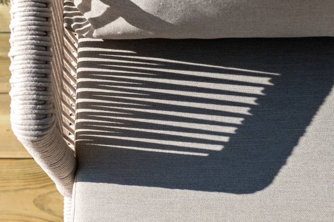 "Верона" лаунж-зона 5-местная плетеная из роупа (веревки), каркас алюминиевый белый, роуп бежевый "Верона" лаунж-зона 5-местная плетеная из роупа (веревки), каркас алюминиевый белый, роуп бежевый