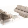 "Верона" лаунж-зона 5-местная плетеная из роупа (веревки), каркас алюминиевый белый, роуп бежевый "Верона" лаунж-зона 5-местная плетеная из роупа (веревки), каркас алюминиевый белый, роуп бежевый
