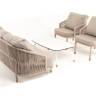 "Верона" лаунж-зона 5-местная плетеная из роупа (веревки), каркас алюминиевый белый, роуп бежевый "Верона" лаунж-зона 5-местная плетеная из роупа (веревки), каркас алюминиевый белый, роуп бежевый