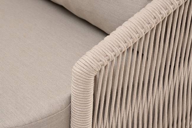 "Верона" лаунж-зона 5-местная плетеная из роупа (веревки), каркас алюминиевый белый, роуп бежевый "Верона" лаунж-зона 5-местная плетеная из роупа (веревки), каркас алюминиевый белый, роуп бежевый