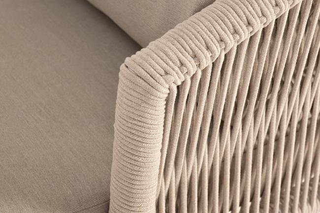 "Верона" лаунж-зона 5-местная плетеная из роупа (веревки), каркас алюминиевый белый, роуп бежевый "Верона" лаунж-зона 5-местная плетеная из роупа (веревки), каркас алюминиевый белый, роуп бежевый