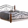 Кровать AT-803 дерево гевея/металл, 120*200 см (middle bed), красный дуб/черный красный дуб/черный дерево гевея/металл
