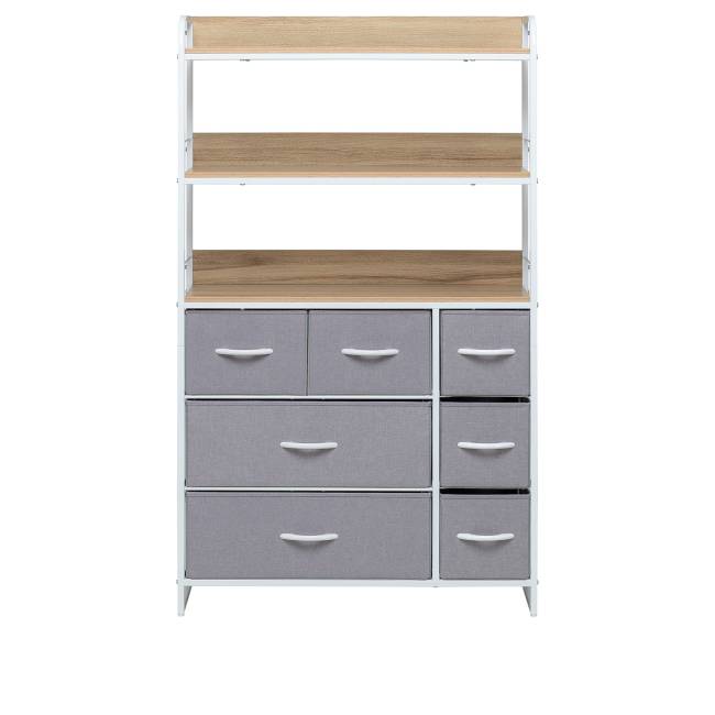Комод Leset Ноа с полками 7 ящиков Белый Светло-серый