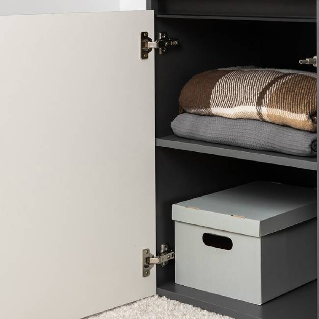 Шкаф с двумя распашными дверками Сидней 13.200 и два шкафа с дверками-стекло цвет антрацит/МДФ веллюто капучино Шкаф с двумя распашными дверками Сидней 13.200 и два шкафа с дверками-стекло цвет антрацит/МДФ веллюто капучино