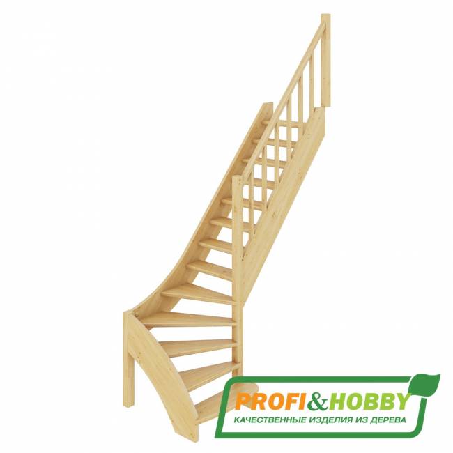 Деревянная лестница ЛС-07м/3 под покраску