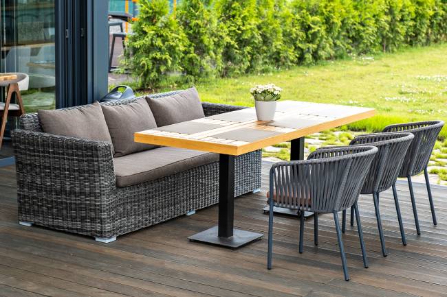 "Капучино" диван из искусственного ротанга трехместный, цвет графит "Капучино" диван из искусственного ротанга трехместный, цвет графит