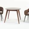 Стол Сканди К 100 орех с креслами Пичч велюр коричневый