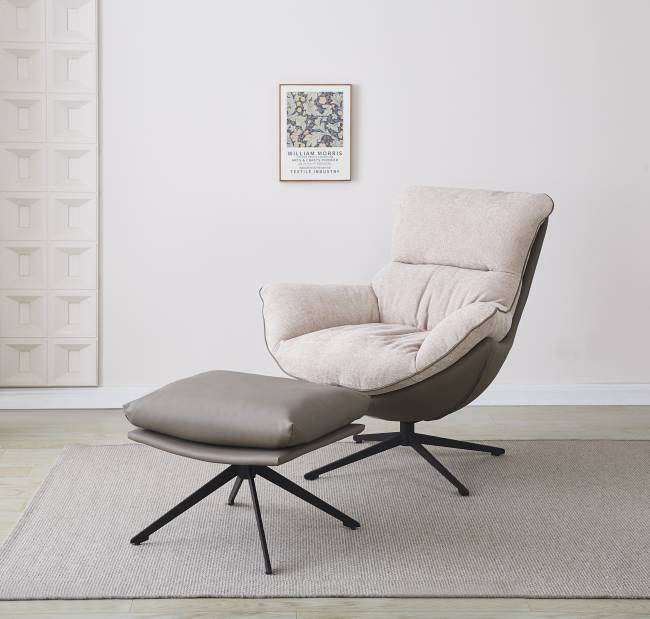 Кресло HUG латте, экокожа, шенилл