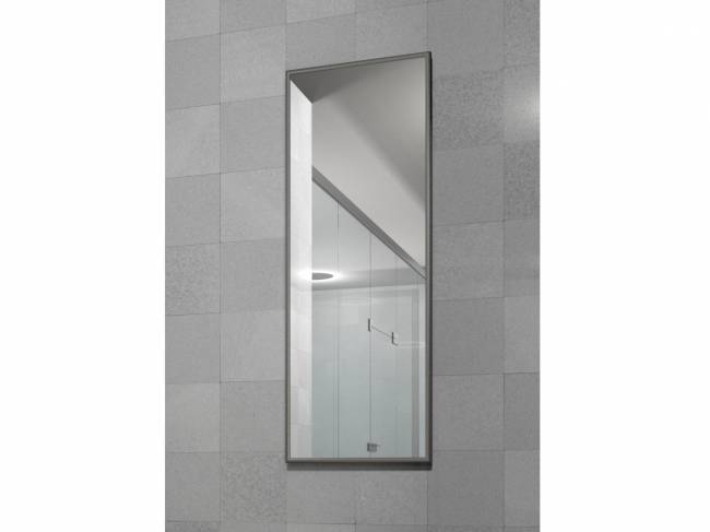 Зеркало настенное в раме Сельетта-6, матовое серебро 110 см х 40 см