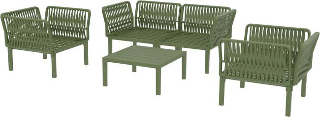 Комплект пластиковой мебели Portofino Lounge оливковый, бежевый