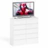 Комод высокий на десять выдвижных ящиков Мори МК1200.10 цвет белый