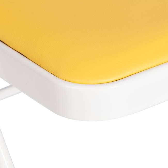 Стул складной FOLDER (mod. 3022G) / 1 шт. в упаковке каркас: металл, сиденье/спинка: экокожа, 46.5 х 47.5 х 79 см, yellow (желтый) / white (белый) желтый, белый каркас: металл, сиденье/спинка: экокожа