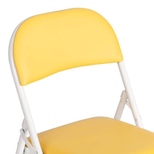 Стул складной FOLDER (mod. 3022G) / 1 шт. в упаковке каркас: металл, сиденье/спинка: экокожа, 46.5 х 47.5 х 79 см, yellow (желтый) / white (белый) желтый, белый каркас: металл, сиденье/спинка: экокожа