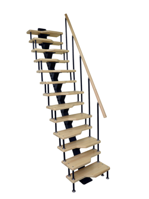 Лестница малогабаритная на монокосоуре «Гусиный шаг» 2400-2600 мм цвет серый