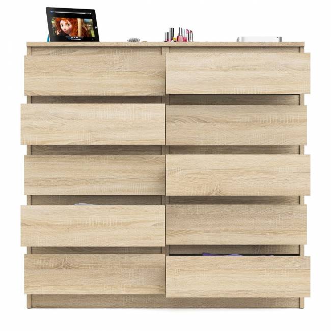 Комод высокий на десять выдвижных ящиков Мори МК1200.10 цвет дуб сонома Комод высокий на десять выдвижных ящиков Мори МК1200.10 цвет дуб сонома
