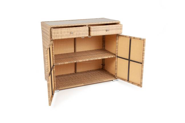 "Мальта" тумба плетеная из искусственного ротанга, цвет соломенный