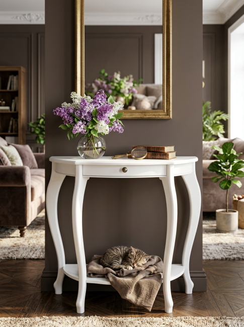 Консоль Элегант молочный дуб Л