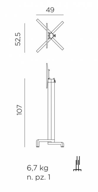 Подстолье металлическое барное Ibisco High тортора 525х490х1070 мм Подстолье металлическое барное Ibisco High тортора 525х490х1070 мм