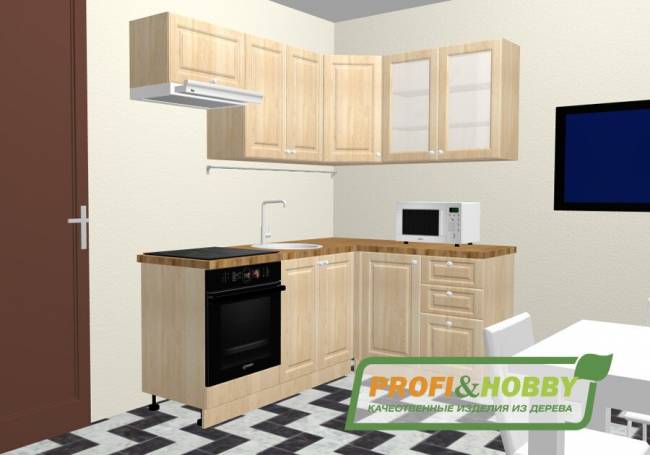 Кухня 2 х 1.4 х 2.32 м, массив сосны, эмаль Кухня 2 х 1.4 х 2.32 м, массив сосны, эмаль