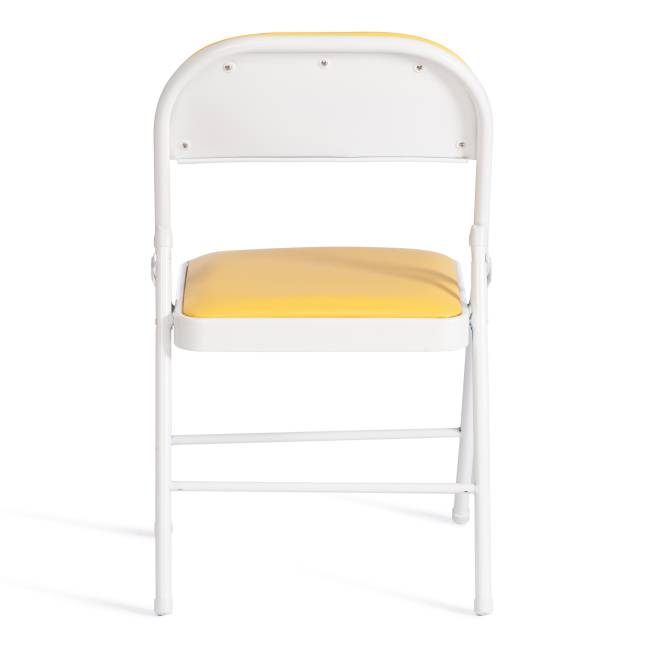 Стул складной FOLDER (mod. 3022G) каркас: металл, сиденье/спинка: экокожа, 46.5 х 47.5 х 79 см, yellow (желтый) / white (белый) (Комплект из 6 шт.) желтый, белый каркас: металл, сиденье/спинка: экокожа