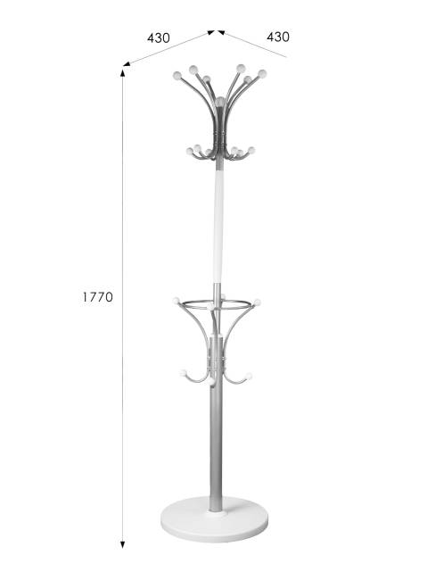Вешалка напольная Д 2 металлик/ белый Вешалка напольная Д 2 металлик/ белый