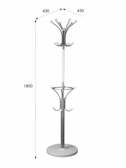 Вешалка напольная Д 2 металлик/ белый Вешалка напольная Д 2 металлик/ белый
