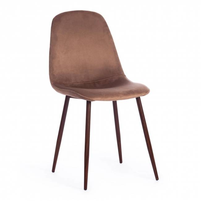 Стул BREEZE (mod. 4724) вельвет/металл, 44 х 53 х 87 см, Brown (коричневый) HLR11 / орех