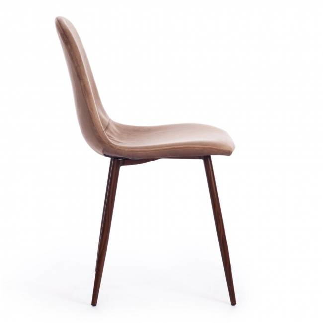 Стул BREEZE (mod. 4724) вельвет/металл, 44 х 53 х 87 см, Brown (коричневый) HLR11 / орех