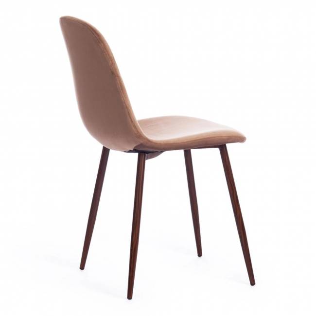 Стул BREEZE (mod. 4724) вельвет/металл, 44 х 53 х 87 см, Brown (коричневый) HLR11 / орех