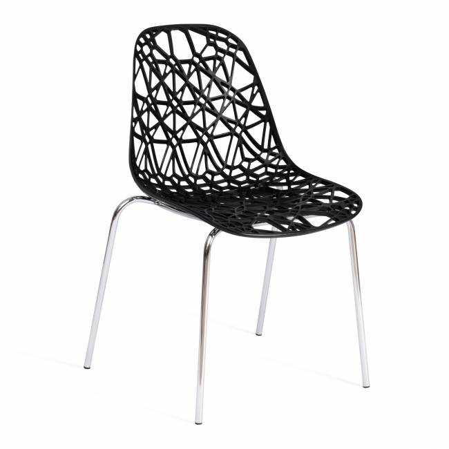 Стул CRISPY (mod. 61) / 1 шт. в упаковке металл, пластик,  44 x 56.5 x 80 см, Black (черный) 05/хром Black (черный) 05/хром металл, пластик