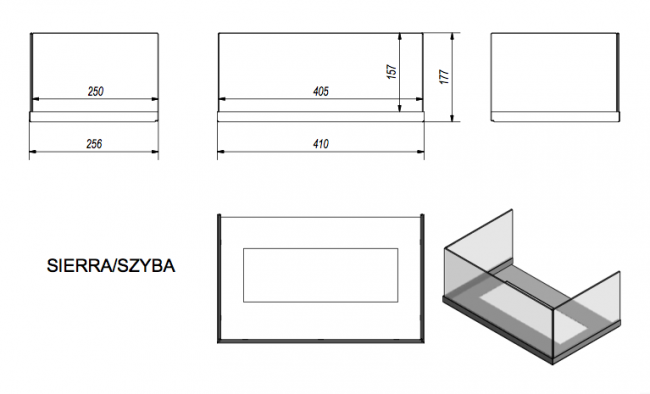 Стекло декоративное для биокамина SIERRA