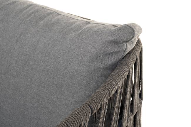 "Диего" лаунж-зона 4-местная плетеная из роупа (веревки), каркас алюминиевый темно-серый, роуп темно-серый "Диего" лаунж-зона 4-местная плетеная из роупа (веревки), каркас алюминиевый темно-серый, роуп темно-серый