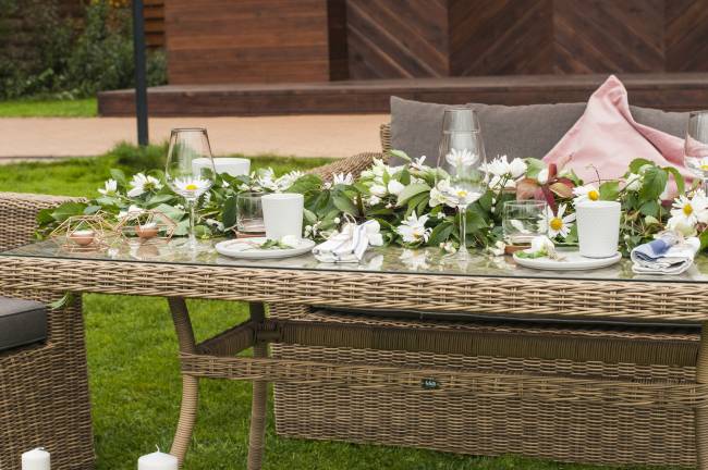 "Латте" плетеный стол из искусственного ротанга 160х90см, цвет соломенный "Латте" плетеный стол из искусственного ротанга 160х90см, цвет соломенный