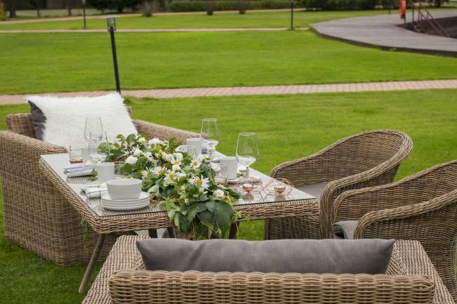 "Латте" плетеный стол из искусственного ротанга 160х90см, цвет соломенный "Латте" плетеный стол из искусственного ротанга 160х90см, цвет соломенный