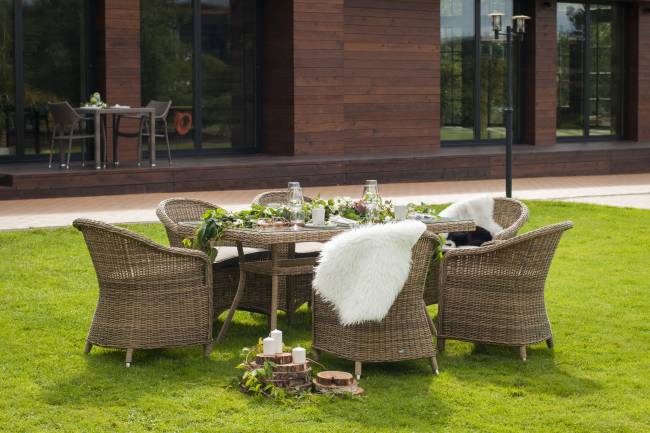 "Латте" плетеный стол из искусственного ротанга 160х90см, цвет соломенный "Латте" плетеный стол из искусственного ротанга 160х90см, цвет соломенный