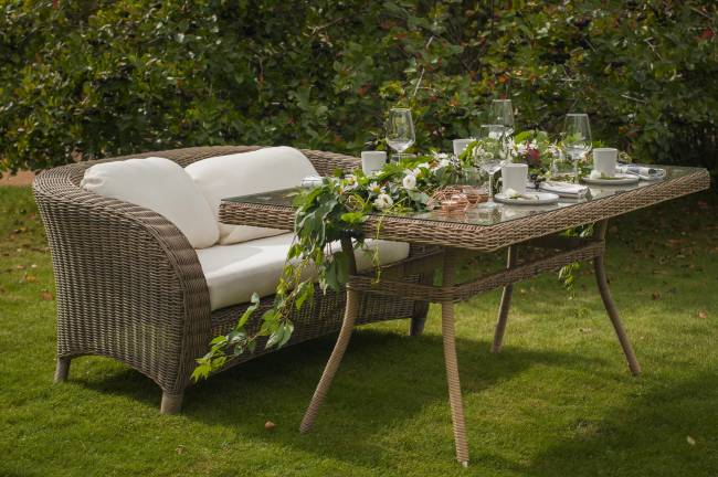 "Латте" плетеный стол из искусственного ротанга 160х90см, цвет соломенный "Латте" плетеный стол из искусственного ротанга 160х90см, цвет соломенный