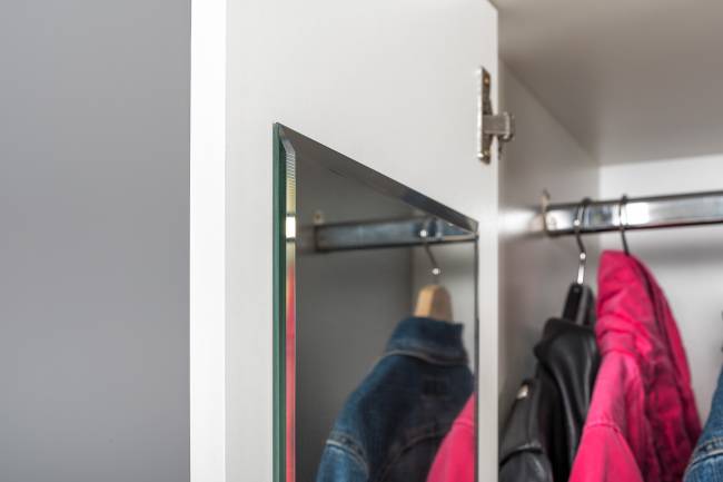 Мебель детская Торонто компоновка № 26 цвет белый шагрень/стальной серый