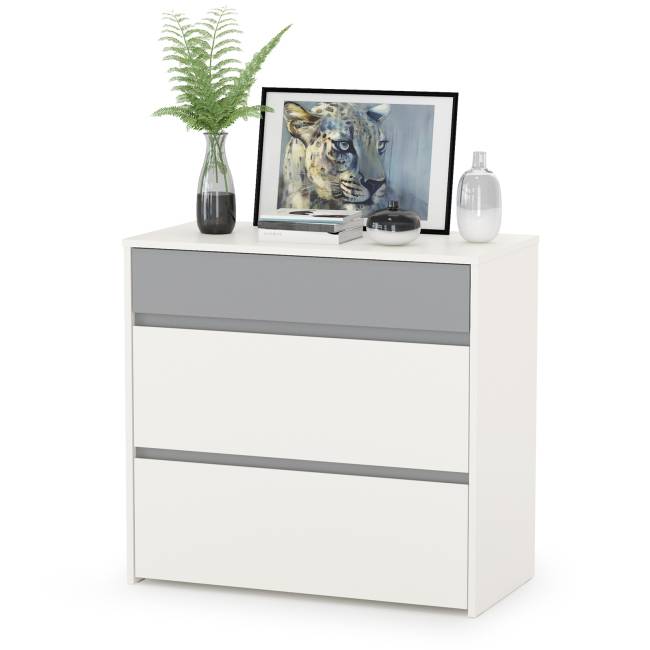 Мебель детская Торонто компоновка № 26 цвет белый шагрень/стальной серый